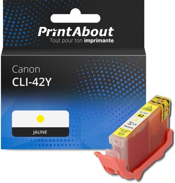PrintAbout Cartouche compatible Canon CLI-42Y - Jaune Jaune