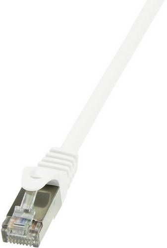 LogiLink CP2011S RJ45 Patchkabel CAT 6 F/UTP 0.25m Weiß mit Rastnasenschutz