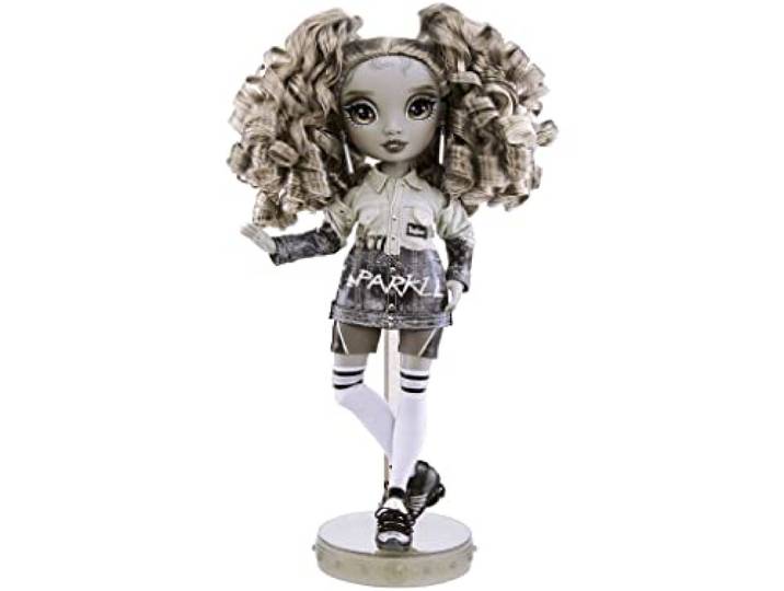 SHADOW HIGH Rainbow HIGH Serie - Nicole Steel - Modepuppe in Grautönen mit lockigen Haaren, Zwei Designer-Outfits und Accessoires - Zum Sammeln - Für Kinder ab 6 Jahren