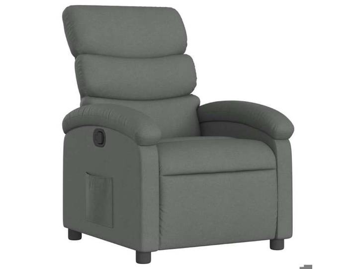 MGH@ Chaise inclinable - Fauteuil salon avec accoudoirs - Gris foncé Tissu LV2717