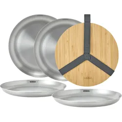Black and Blum Picnick Tellerset 4 tlg. Edelstahl
