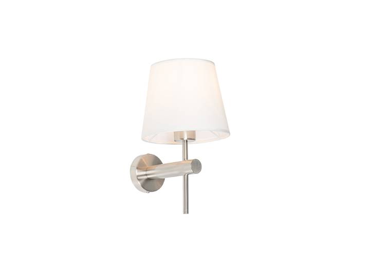 Applique murale moderne blanche avec acier - Pluk