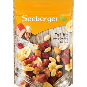 Seeberger Nussmischung Trail-Mix, im Beutel, fruchtig, geröstet und gesalzen, 6 Nuss- & Fruchtsorten, 150 g