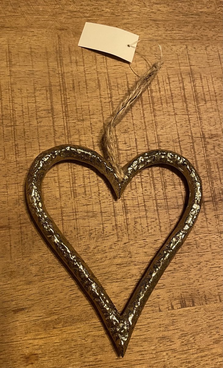 Gouden hart hanger voor Valentijnsdag