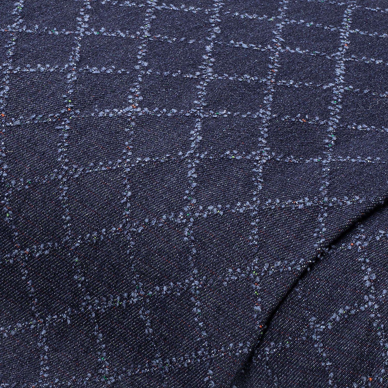 Jeansstoff "Denim Rauten", dunkelblau