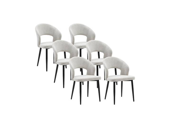 Vente-Unique Stuhl - 50 cm x 56 cm - stoff - hellgrau Niyama, Hellgrau, Metall, Uni, 50x81x56 cm, Esszimmer, Stühle