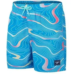 SPEEDO Kinder Badebermuda DIGI PRT 13" WSHT JM BLUE/ORANGE, Größe XL in Blau Blau