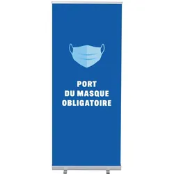 Roll-Banner Budget 85 Komplettset Maskenpflicht Blau Französisch