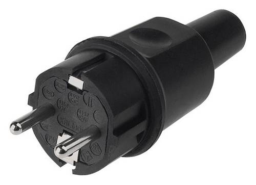 Bachmann 913.169 Schutzkontaktstecker Vollgummi 250V Schwarz IP44, IP20