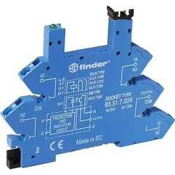 Finder Fassung mit Zugfederklemme 12VDC blau 93.51.7.024