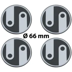 4 x Ø 66 mm Polymere Aufkleber / Ornament / Nabenkappen, Felgendeckel