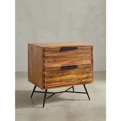 Nachttisch – Massivholz, 60x60x40 cm, mit Schubladen, hoch, modern