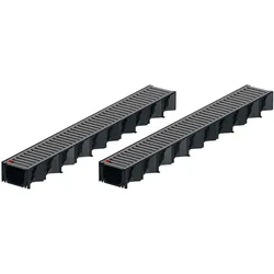 2x1m ACO Self® Hexaline 2.0 Entwässerungsrinne mit Stegrost Edelstahl elektropoliert