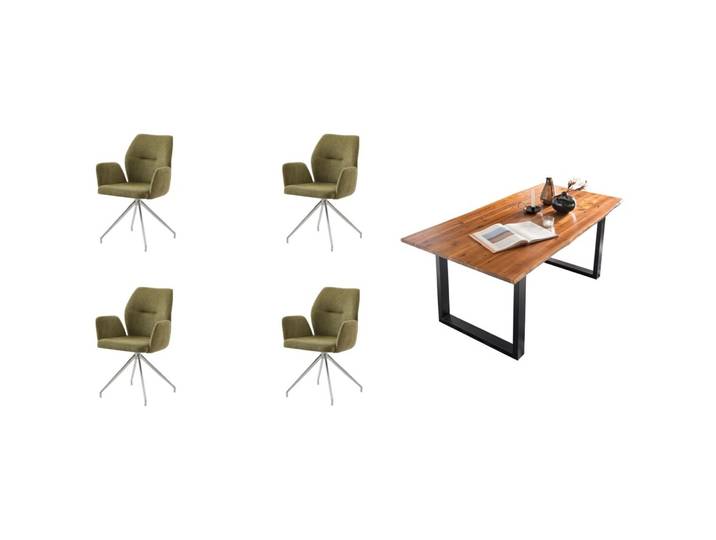 Essgruppe Eats cognac Akazie/Strukturstoff B 160 T 85 cm 4 - Essgruppe