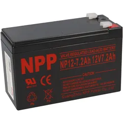 NPP NP12-7.2 AGM Akku 12V 7,2Ah – passend für USV, Alarm, Notlicht & Medizin