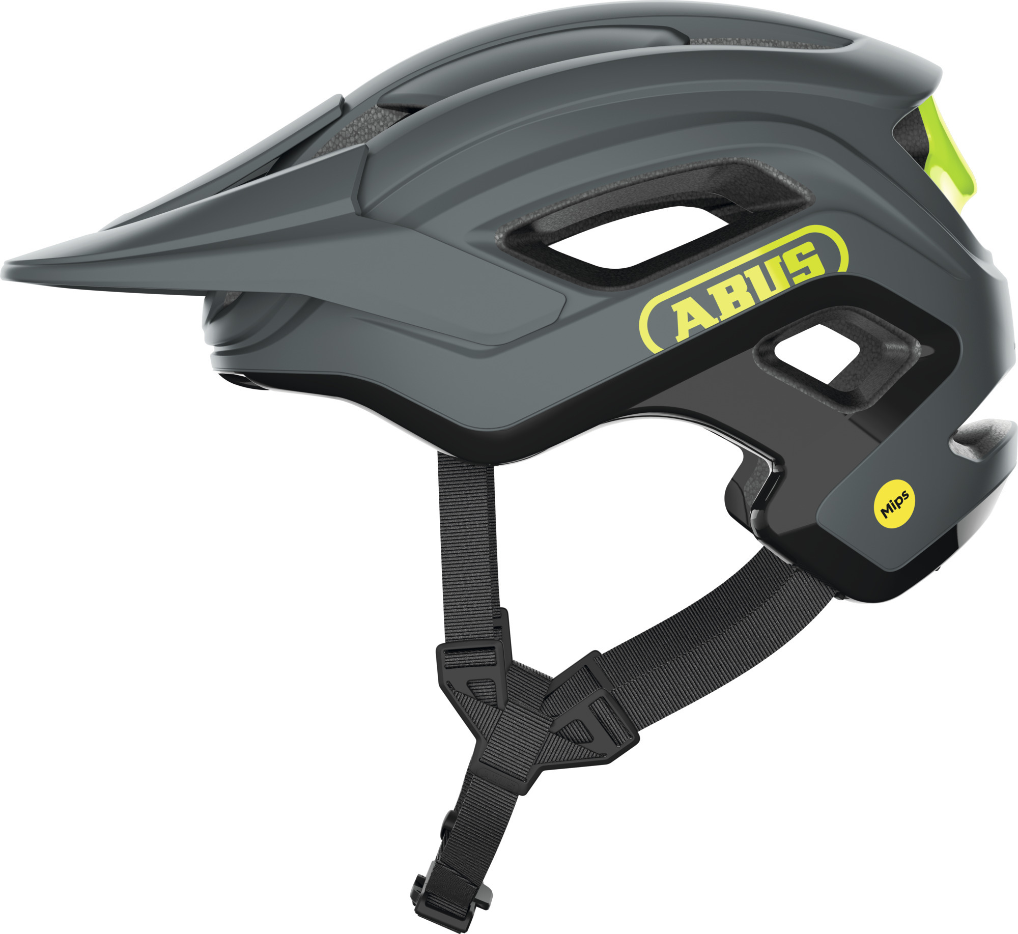 ABUS MTB-Helm Cliffhanger MIPS - Fahrradhelm für anspruchsvolle Trails - mit MIPS Aufprallschutz & großen Lüftungsöffnungen - für Damen und Herren - Grau/Gelb, Größe L (57-61 cm)