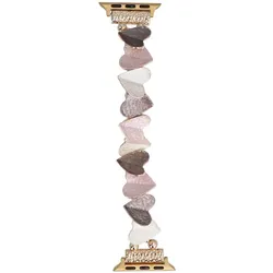 Neue Armbanduhr GlacierX Gleam Heartbeat Stretch Bracelet Rose Coffee für Apple Watch 38/40/41mm Braun-Rosa.