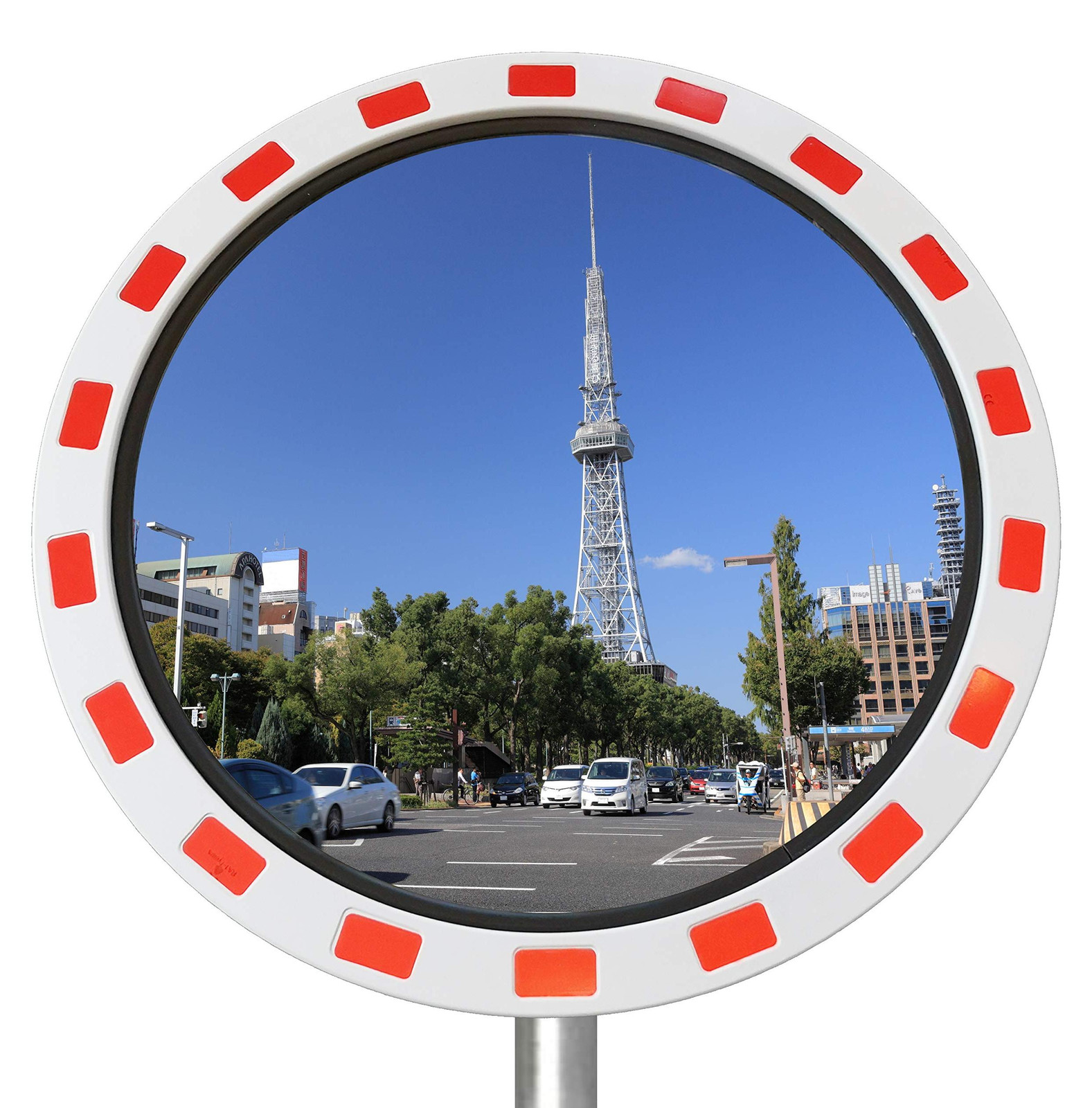 Dripio Convex Verkeerspiegel met 60 cm diameter en 5 cm reflectoren