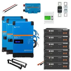 HUSATECH PowerSet 3 Phasig mit Victron MultiPlus-II 48/5000/70-50 GX und 21,6 kWh Pylontech US3000D Speicher
