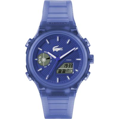 Quarzuhr LACOSTE "LC33", blau (blau (transparent)), Armbanduhren, Herren, Quarzuhr, Armbanduhr, Quarzuhr, Herren, analog, digital, Stoppfunktion
