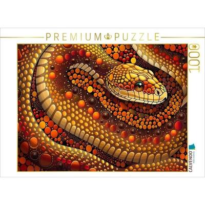CALVENDO Puzzle Schlange - ähnlich dem Stil der Aborigines | 1000 Teile Lege-Größe 64x48cm Foto-Puzzle für glückliche Stunden