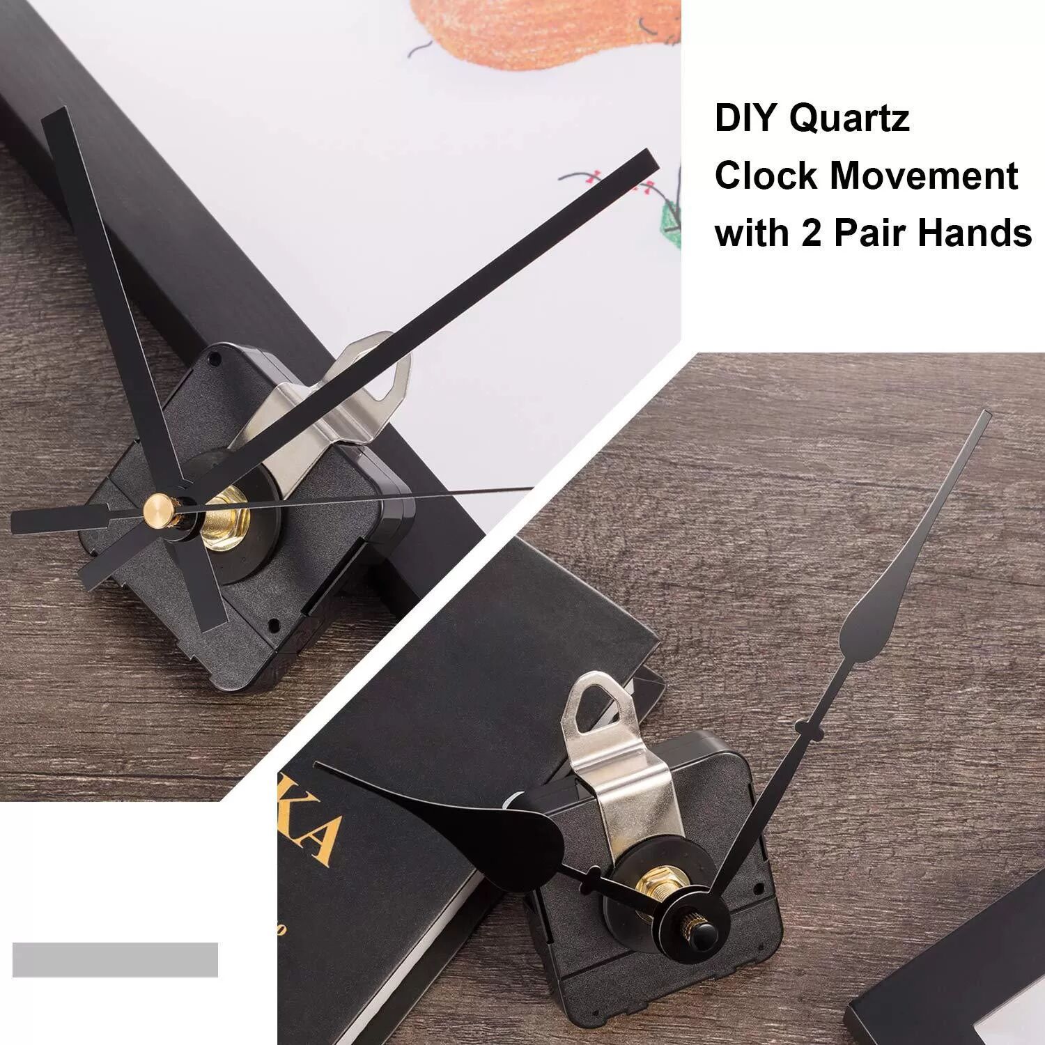 INF Mouvement d'horloge avec aiguilles noires Arbre I à couple élevé
