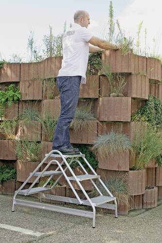 Günzburger Steigtechnik MUNK 50059 Aluminium Treppe fahrbar Arbeitshöhe (max.): 2.5m Silber 6.9kg
