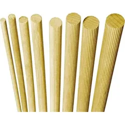 Sonstige Rundstäbe Buche geriffelt 1 m Ø 6 mm