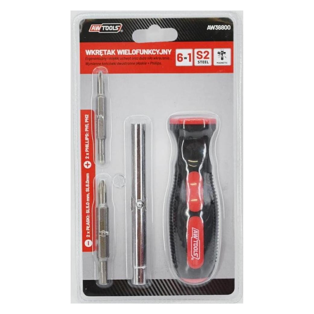 Awtools doppelt -seitens Schraubendreher+Tipps 6in1 (Schlitz) (35615872)