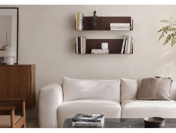 Étagère murale couleur rouille - 60 x 15 cm - lot de 2 - teebooks