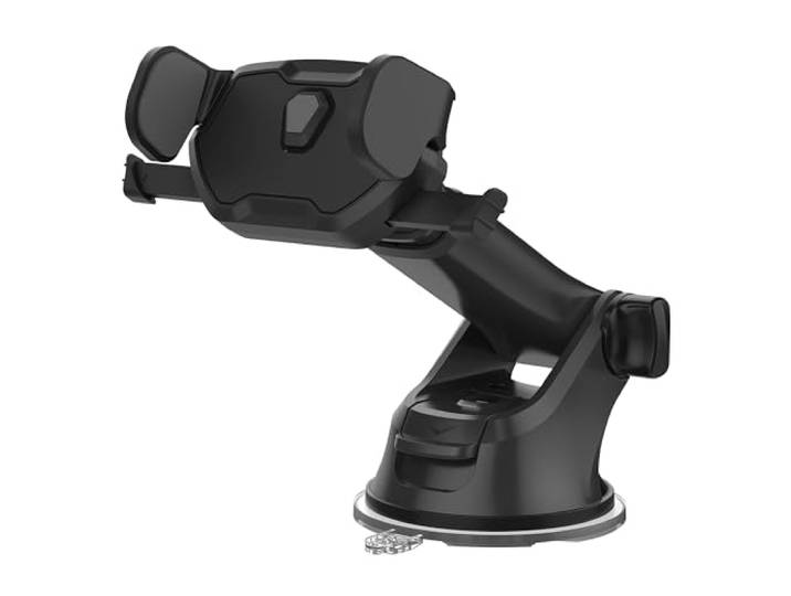 Automatische telescopische houder voor verschillende oppervlakken, zwart.