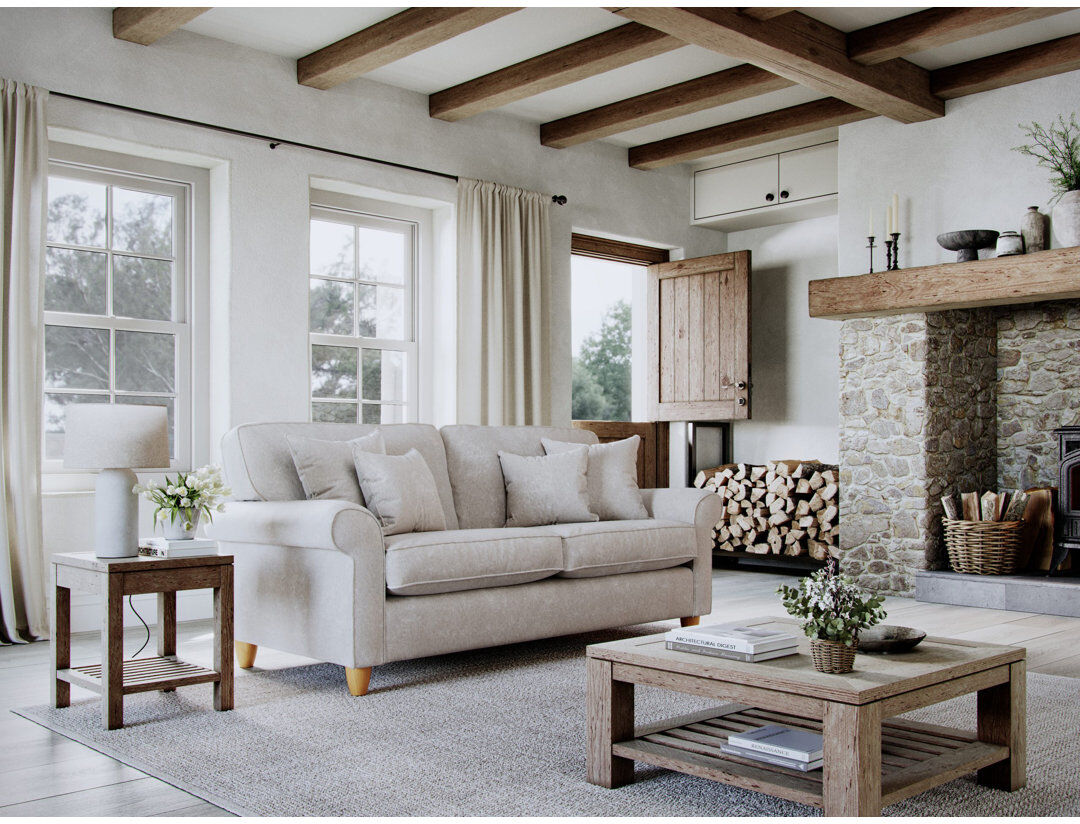 Lark Manor Clarkfield Sofa Ivory 3
