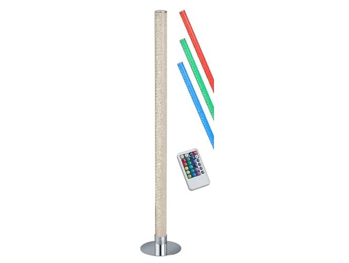 Reality Leuchten LED Stehleuchte Leia R42571100, Metall Chrom, Acryl Kristalleffekt, inkl. 10 Watt LED, Fernbedienung, Farbwechsel, Dimmer