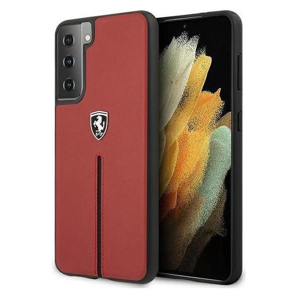 Ferrari FEOSIHCS21MRE S21+ G996 czerwony/red hardcase Off Track Leather Nylon Stripe (Samsung Galaxy S21+) (FER000446-0)