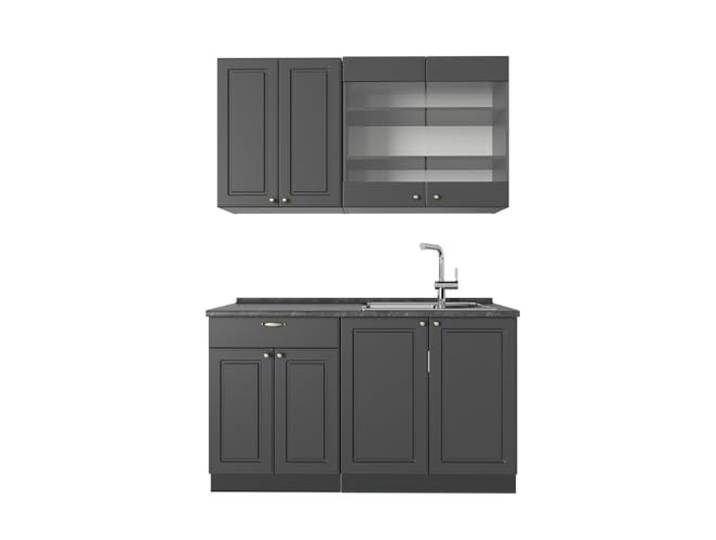 Vicco Singleküche Fame-Line, Anthrazit-Gold Landhaus, 140 cm