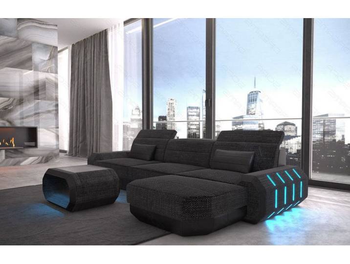 Couch Roma L-Form in Stoff
