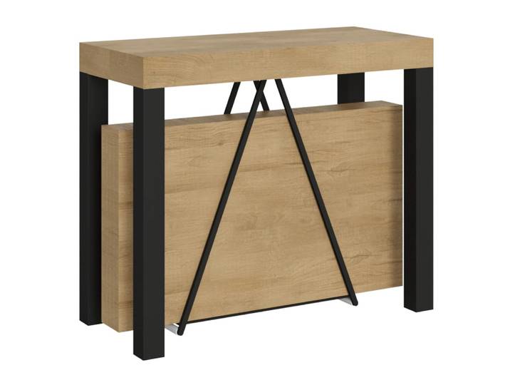 Console extensible 90x40/300 cm effet bois chêne nature