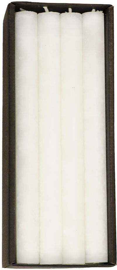 Tafelkerze "Schulthess Stabkerze Weiss 4 Stück", weiss (weiß), H:24cm Ø:2,2cm, Kerzen, Tafelkerze weiß Ø/H: 2,2cm x 24cm, 4 Stk.