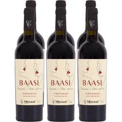 Mtevani BAASI Pirosmani Rotwein 13,0 % vol 6 x 0,75 Liter