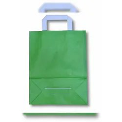 VEPATIM 250x Papiertragetaschen aus Kraftpapier 320+120x400mm grün