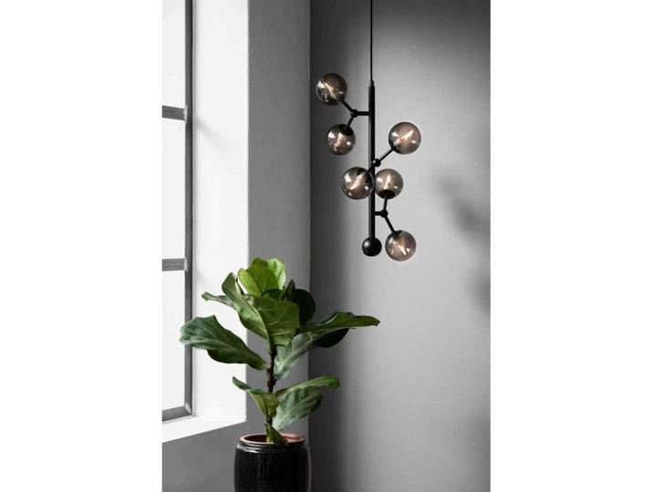 Atom Vertical hanglamp, rookgrijs - Halo Design - Eetkamer - Metaal