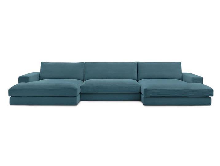 Wohnlandschaft BOBOCHIC LEONARD Cord-Stoff hellblau