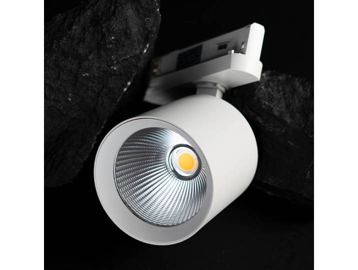 The Light Group SLC LED-Schienenspot Fox, weiß, 3.000 K, 3-Phasen-Schiene Fox, weiß / opal, für Wohn- / Esszimmer, Aluminium