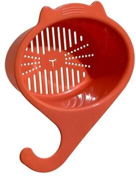 Uplift Essentials Whimsical Cat Silhouette Corner Sink Strainer red