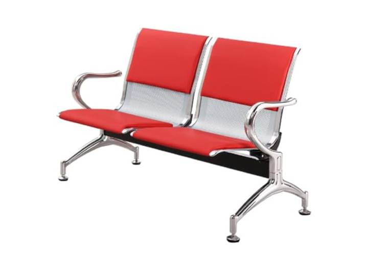 YPIOUREN Stuhl Esszimmer, Wartezimmer Stühle, Wartebank Weiches Sitzkissen, Belastbar Bis 100 Kg, Kratzfester Bodenschutz(Red)