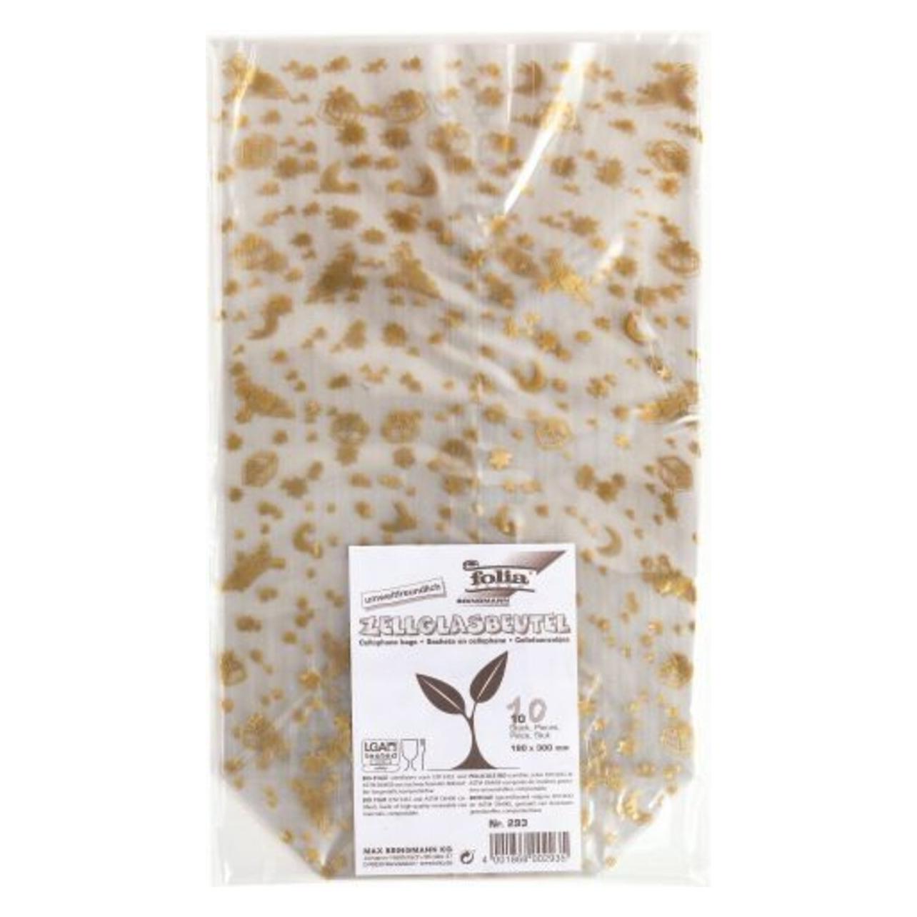 Folia Bringmann 10 Zellglasbeutel 180x300 mm mit Weihnachtsdruck (10x) (293 Weihnachtmotiv)