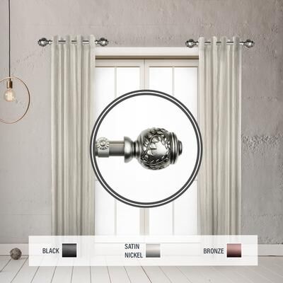 "InStyleDesign Cascade 1"" Side Curtain Rod 12-20 inch long (Set of 2) - 12 to 20 inches"