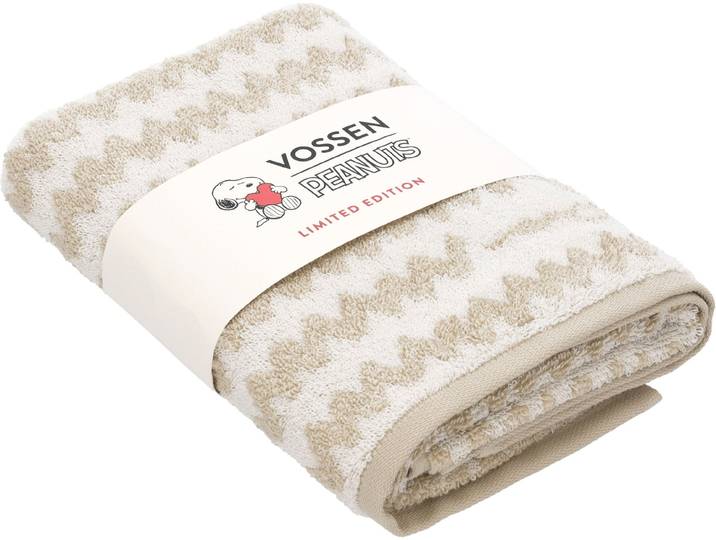Handtuch VOSSEN Charlie Brown , beige (tibet), B:50cm L:100cm, Jacquard, Baumwolle, Handtücher, Handtuch, trendiger Jacquard im Zick-Zack Design und Charlie Brown