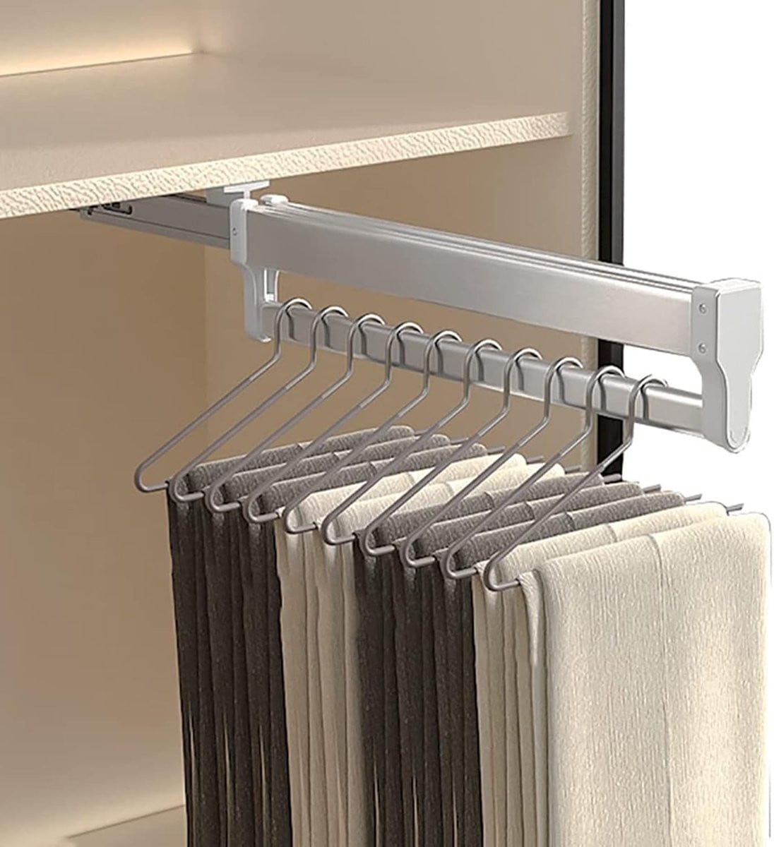 Uittrekbaar Broekrek Garderobe Organizer Zilver 500mm