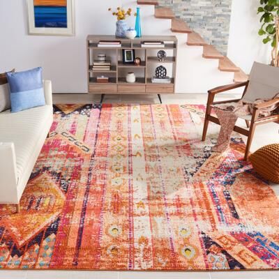 SAFAVIEH Monaco Lumturije Distressed Boho Rug